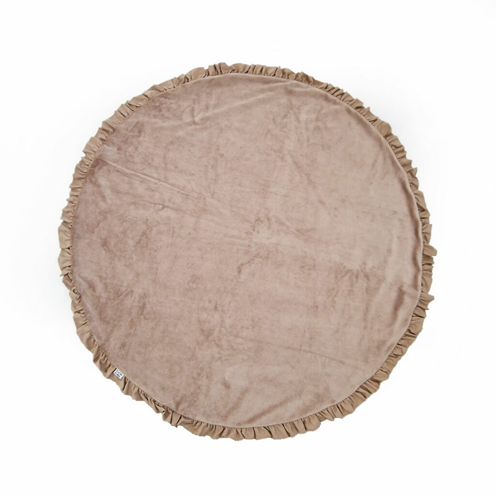 Hracia podložka plyšová s volánikom ?130 cm - béžová - VÝPREDAJ