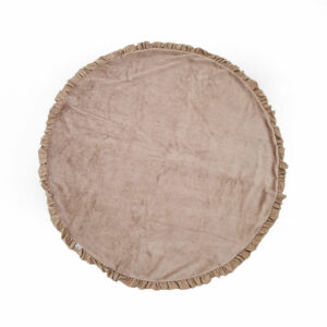 Hracia podložka plyšová s volánikom ?130 cm - béžová - VÝPREDAJ