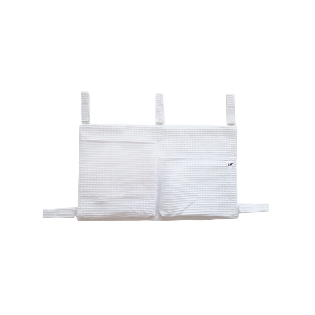 Univerzálny vafle organizér na detskú postieľku - S - biely - VÝPREDAJ