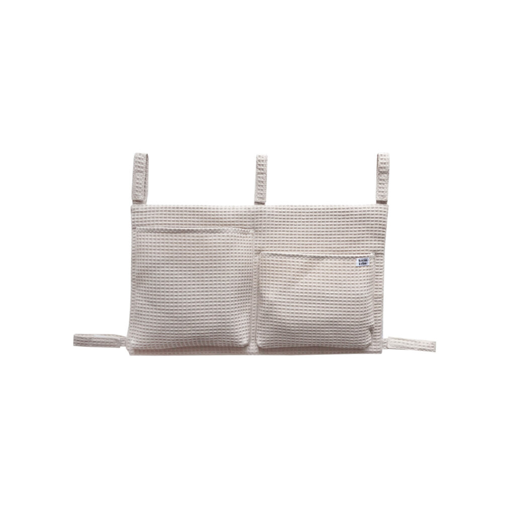 Univerzálny vafle organizér na detskú postieľku - S - biela káva - VÝPREDAJ