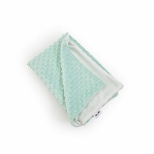 Detská plyšová deka - mintová/biela - VÝPREDAJ