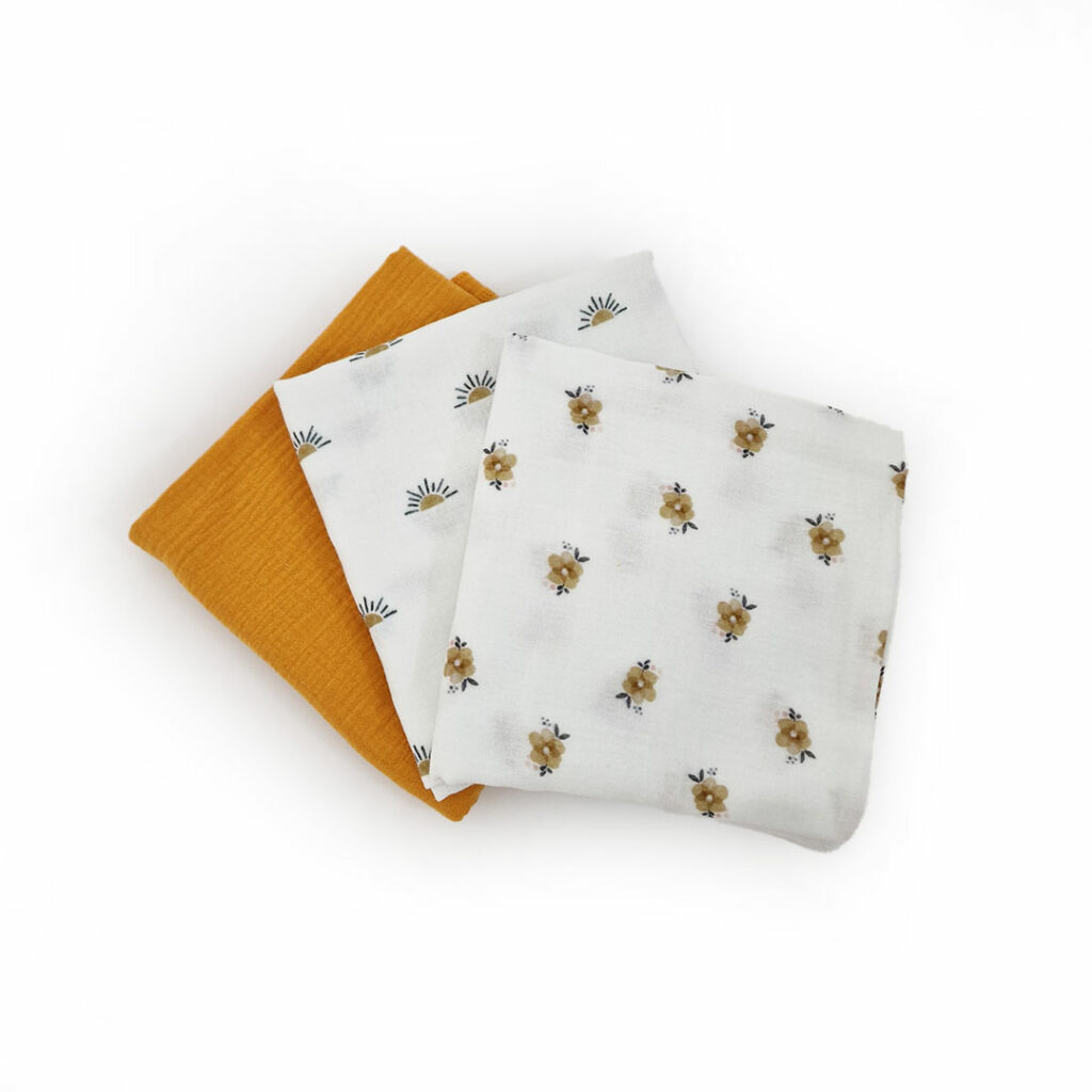 Set 3 mušelínových plienok (80 × 80 cm)