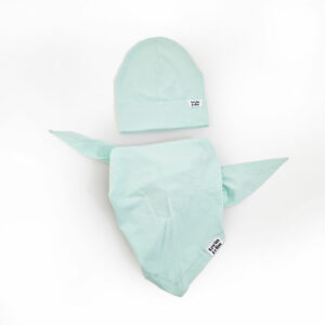 Detský jarný/jesenný set (čiapka a nákrčník) - Noel Street - mintová - veľkosť 3 - VÝPREDAJ
