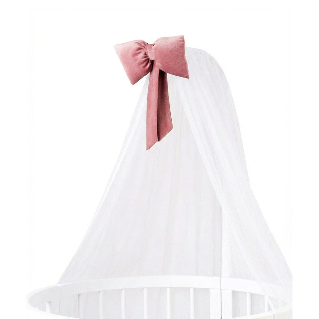 Tylové nebesá s velvet mašľou - biela/mauve - VÝPREDAJ Tylové nebesá s velvet mašľou - biela/mauve - VÝPREDAJ