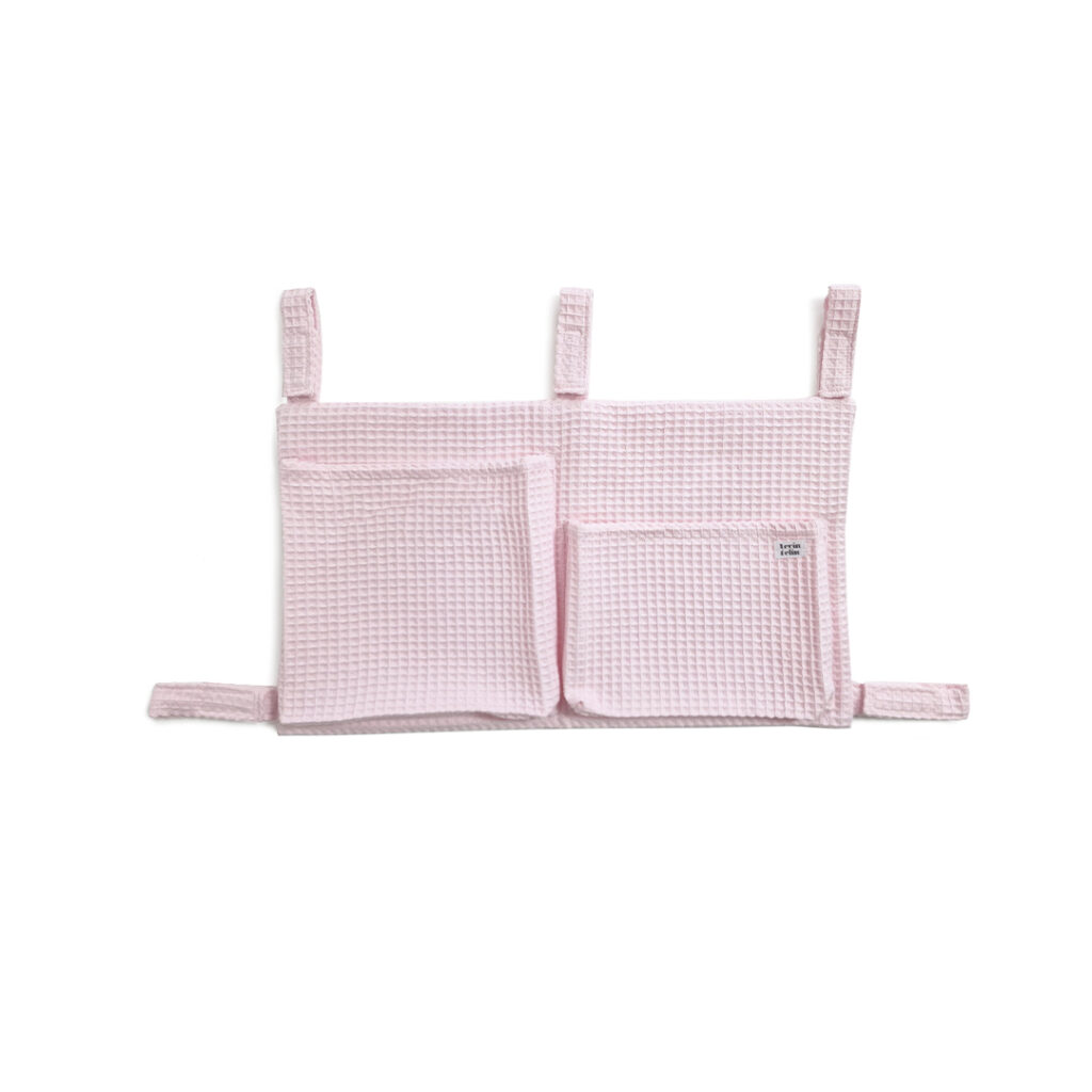 Univerzálny vafle organizér na detskú postieľku - S - púdrová - VÝPREDAJ