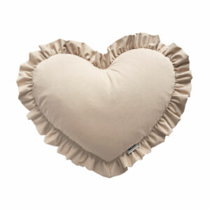 Vankúš Srdce bavlnené - svetlá béžová - VÝPREDAJ
