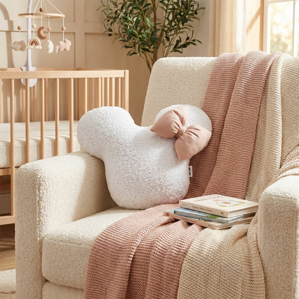 Vankúš Teddy Monie s bavlnenou mašlou