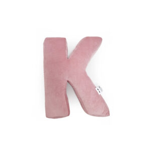 Vankúš velvet písmeno K - mauve - VÝPREDAJ