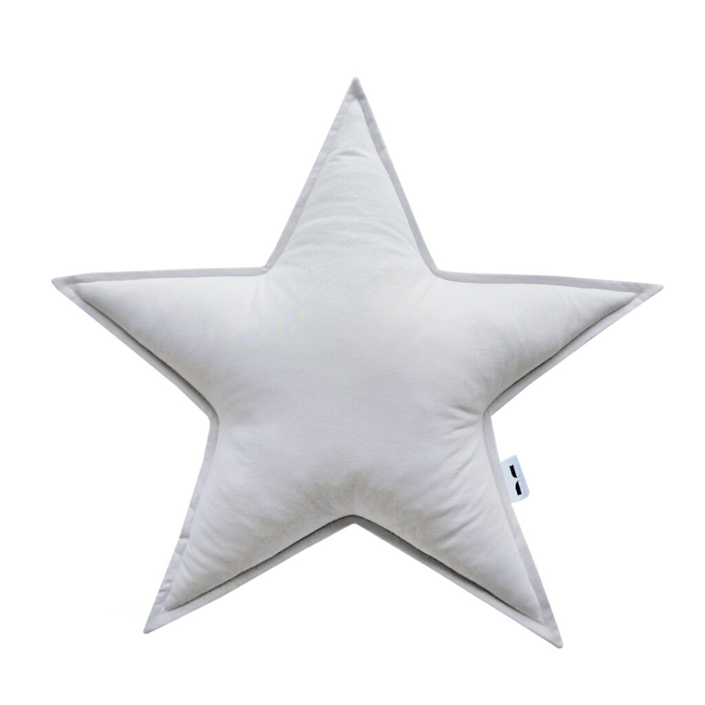Vankúš Hviezda bavlnená - svetlosivá - VÝPREDAJ