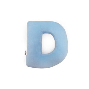 Vankúš velvet písmeno D - modrá - VÝPREDAJ