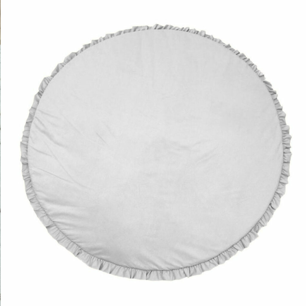 Hracia podložka velvet s volánom Ø130 cm - svetlosivá - VÝPREDAJ Hracia podložka velvet s volánom Ø130 cm - svetlosivá - VÝPREDAJ
